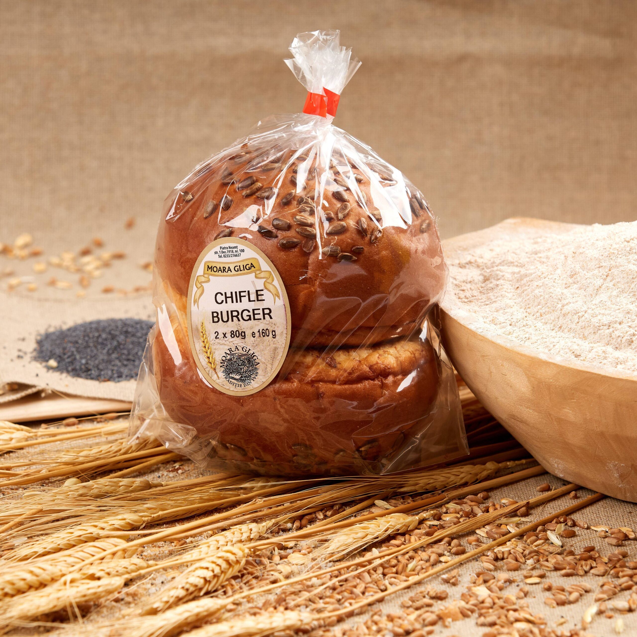 Chifle Burger 2x80 gr Moara Gliga Piatra Neamt