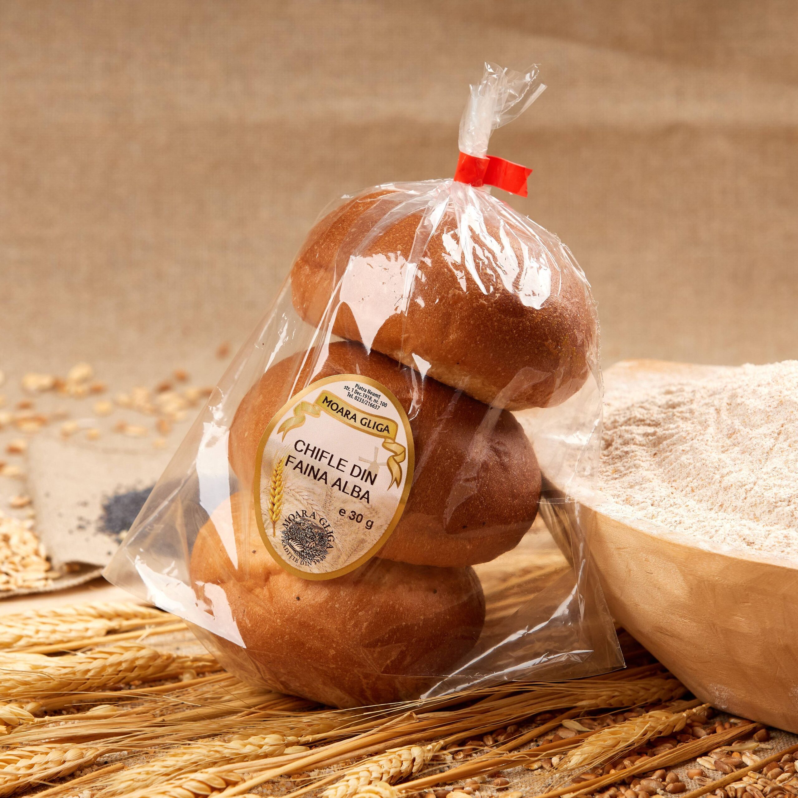 Chifle din faina alba 30 gr Moara Gliga Piatra Neamt