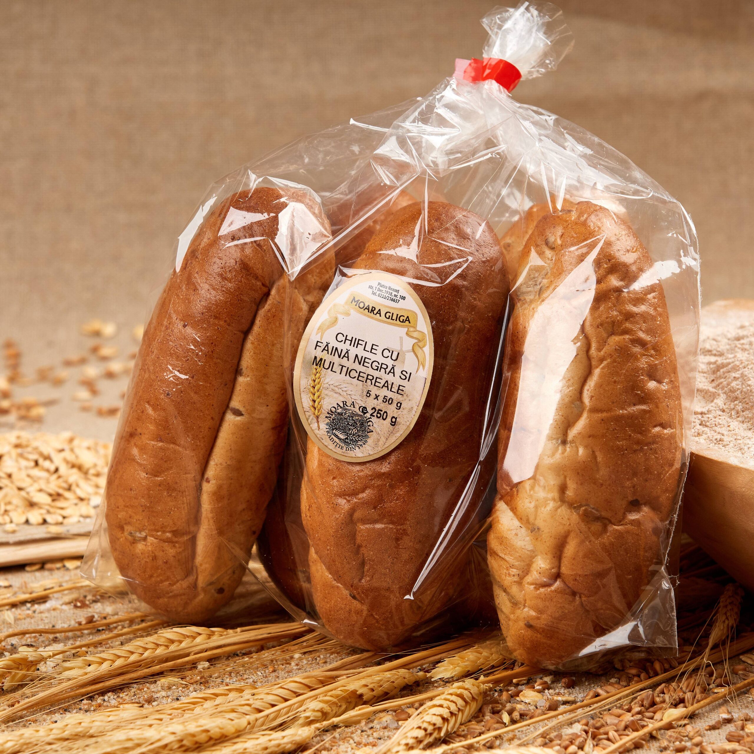 Chifle cu faina negra si multicereale 5x50 gr Moara Gliga Piatra Neamt